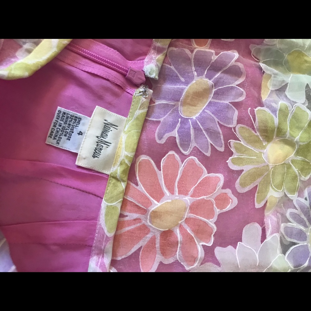 Sheer, lined, floral midi skirt sz 4